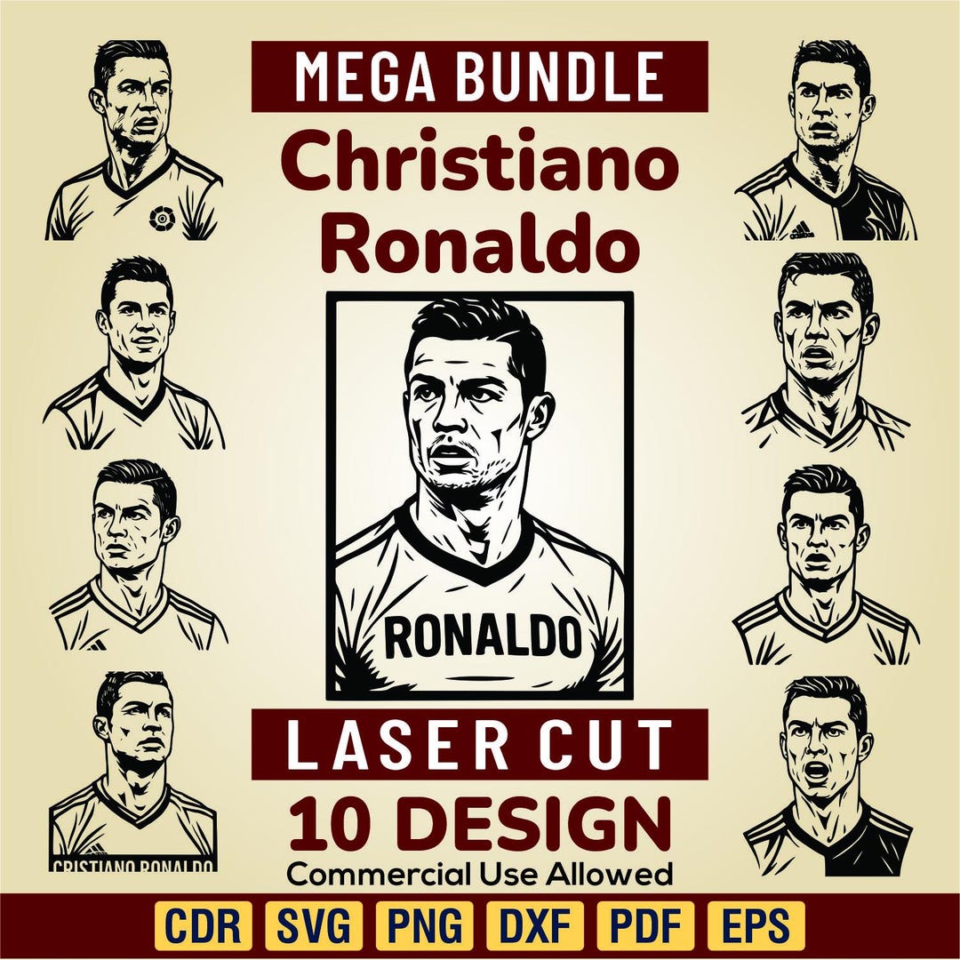 CR7 Cristiano Ronaldo Wall Art Cut File - Dxf Svg Png Files for CNC ...