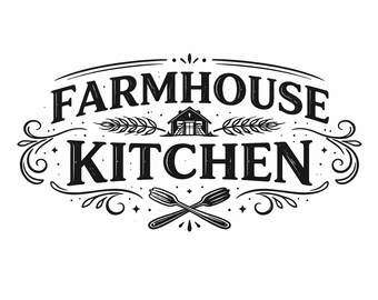 ファームハウスキッチンSVG、素朴なカントリーキッチンサインカットファイル、温かい家族空間のための居心地の良い家庭料理装飾（デジタルダウンロード）