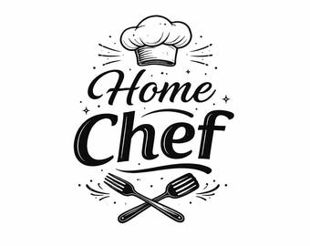 ホームシェフSVG、居心地の良いキッチン引用句カットファイル、食通や家族の食事のための心温まる料理サイン（デジタルダウンロード）