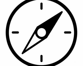 Compass Icon SVG, PNG: navigation direction outline, travel adventure decor, Cricut Silhouettes Cut File, Instant Download