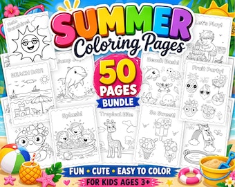Summer Coloring Book for Kids: 50-Page Printable Activities (PDF Download)