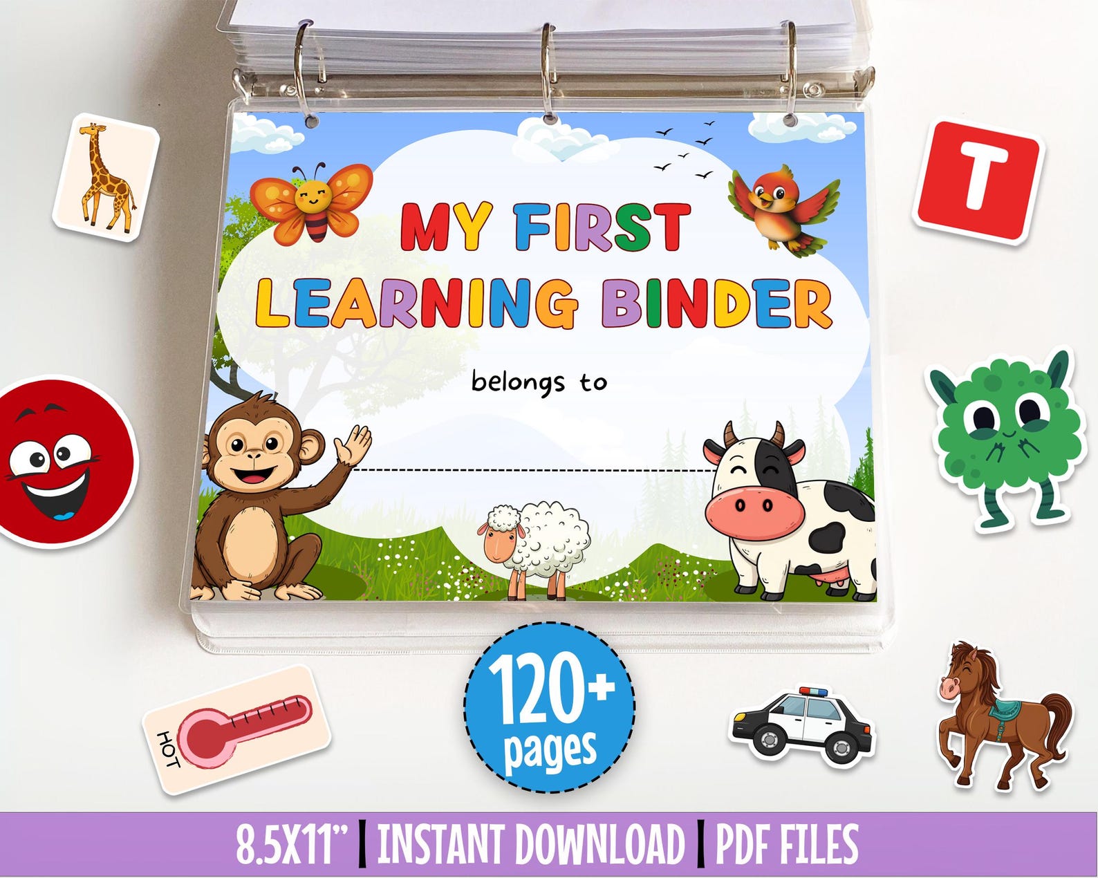 Toddler Busy Book Printable Pages Preschool Activity Binder Cut and ...