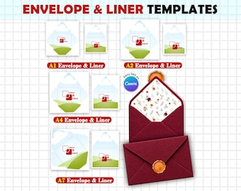 Editable Envelope Liner Template, Fully Customizable Envelope Liner, DIY Print Your Own, Photo Envelope Liner, Wedding Envelope Liner