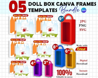 Gable Box Template Bundle, Gable Box SVG, Box Template SVG, Party Favor Box, Cricut Cut Files, Silhouette Cut Files