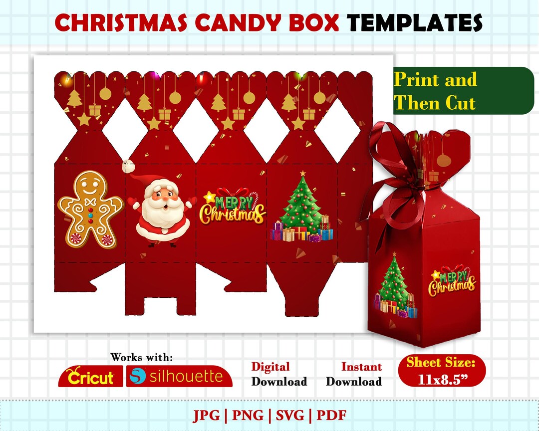 Candy Gift Box Template, Candy Shaped Box, Gift Box, Candy Box Template ...