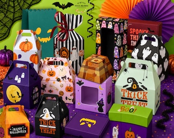 25+ Halloween Treat Box templates/party favors/gifts/spooky treat boxes/Transparent PNG format/assembly video not included
