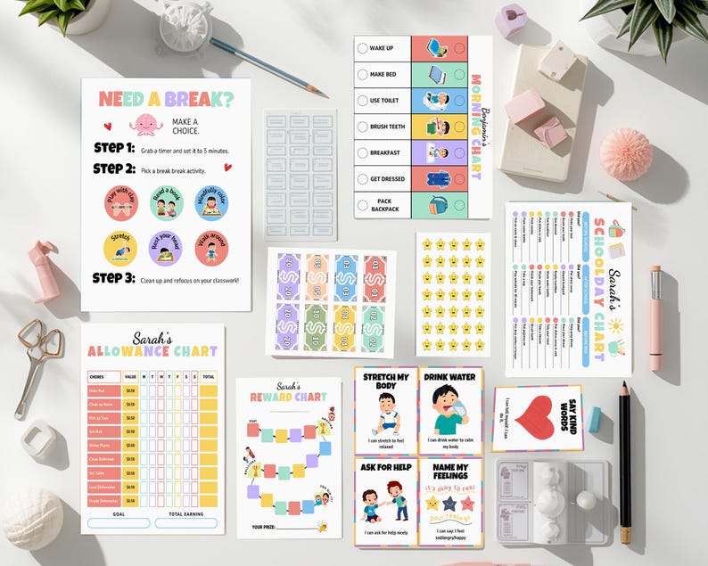 Kids ADHD Executive Functioning Printables ADHD Tools Habit Tracker ...