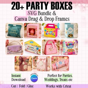 20+ Mega Box Bundle, Box Svg, Presentaskmall, Boxmall Svg, Cricut Cut-fil, Silhuettfil, Festfavoritsask, Cameo Cut-fil
