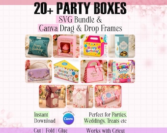 20+ Mega Box Bundle, Box Svg, Gift Box Template, Box Template Svg, Cricut Cut File, Silhouette File, Party Favor Box, Cameo Cut File