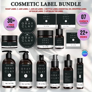 Editable Cosmetic Label Templates, Stylish Cosmetic Product Label Template, Custom Body Product Label, Custom Body Product Label, Jar Labels