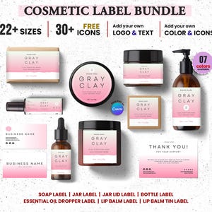 Editable Cosmetic Label Templates, Stylish Cosmetic Product Label Template, Custom Body Product Label, Custom Body Product Label, Jar Labels