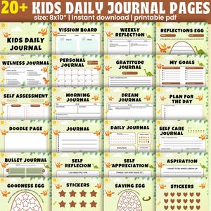 Journal quotidien pour enfants Journal de gratitude imprimable pour enfants Journal pour enfants Activité pour enfants Page de dessin Téléchargement numérique Journal numérique