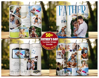 50+ Dad Photo Tumbler Sublimation Design, Dad Tumbler Wrap with Pictures, Tumbler Wrap 20 oz Skinny Tumbler, Papa Tumbler Wrap with Photo