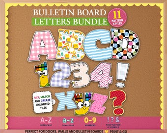 Bulletin Board Alphabet Letters Bundle Classroom Decor Teacher Printable Seasonal Decor for Education Back to School Classroom Theme