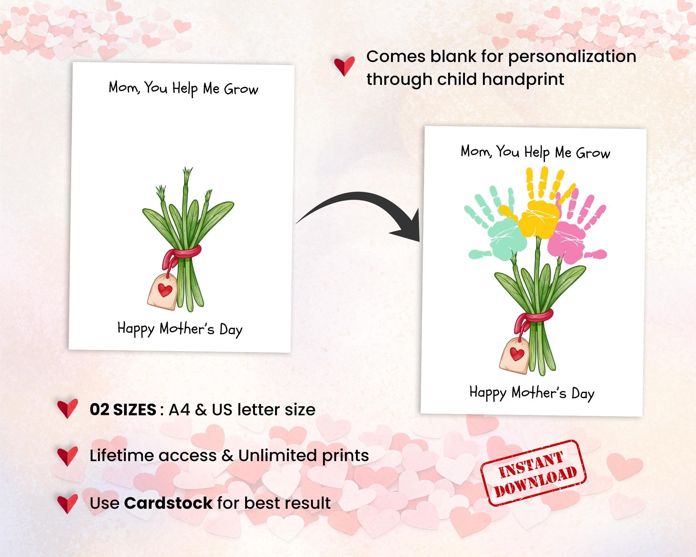 Mother’s Day Handprint Art Bundle Kids Handprint Craft Printable DIY ...