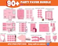 90 Party Favor Templates Bundle Party Template Chip bag Template Party Favors Capri Sun Ring Pop Canva Editable Water Bottle Labels Shoe Box