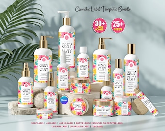 Editable Cosmetic Label Templates, Stylish Cosmetic Product Label Template, Custom Body Product Label, Custom Body Product Label, Jar Labels