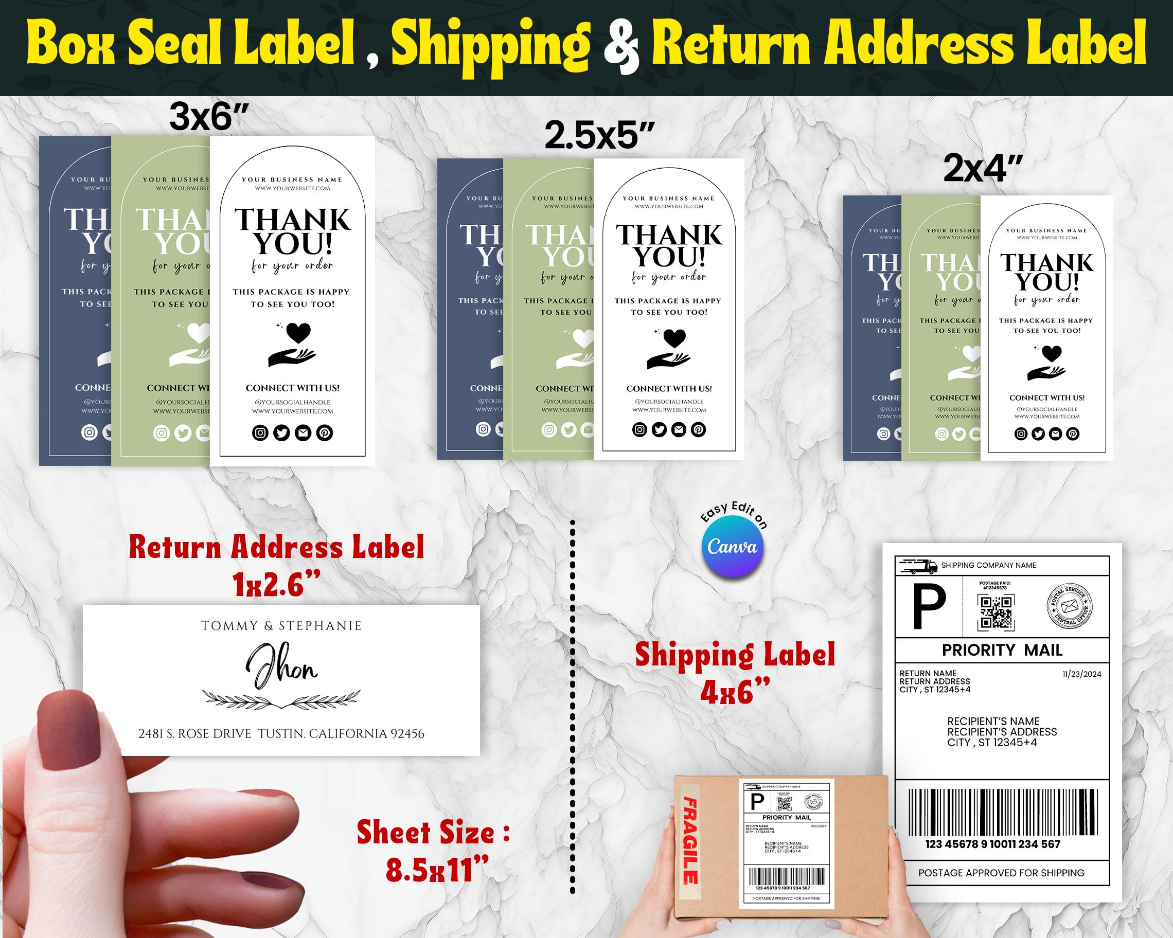Editable Box Label Template, Custom Packaging Labels, Packaging Sticker ...