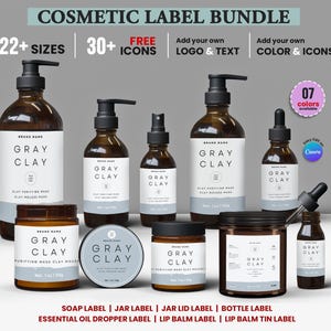 Editable Cosmetic Label Templates, Stylish Cosmetic Product Label Template, Custom Body Product Label, Custom Body Product Label, Jar Labels