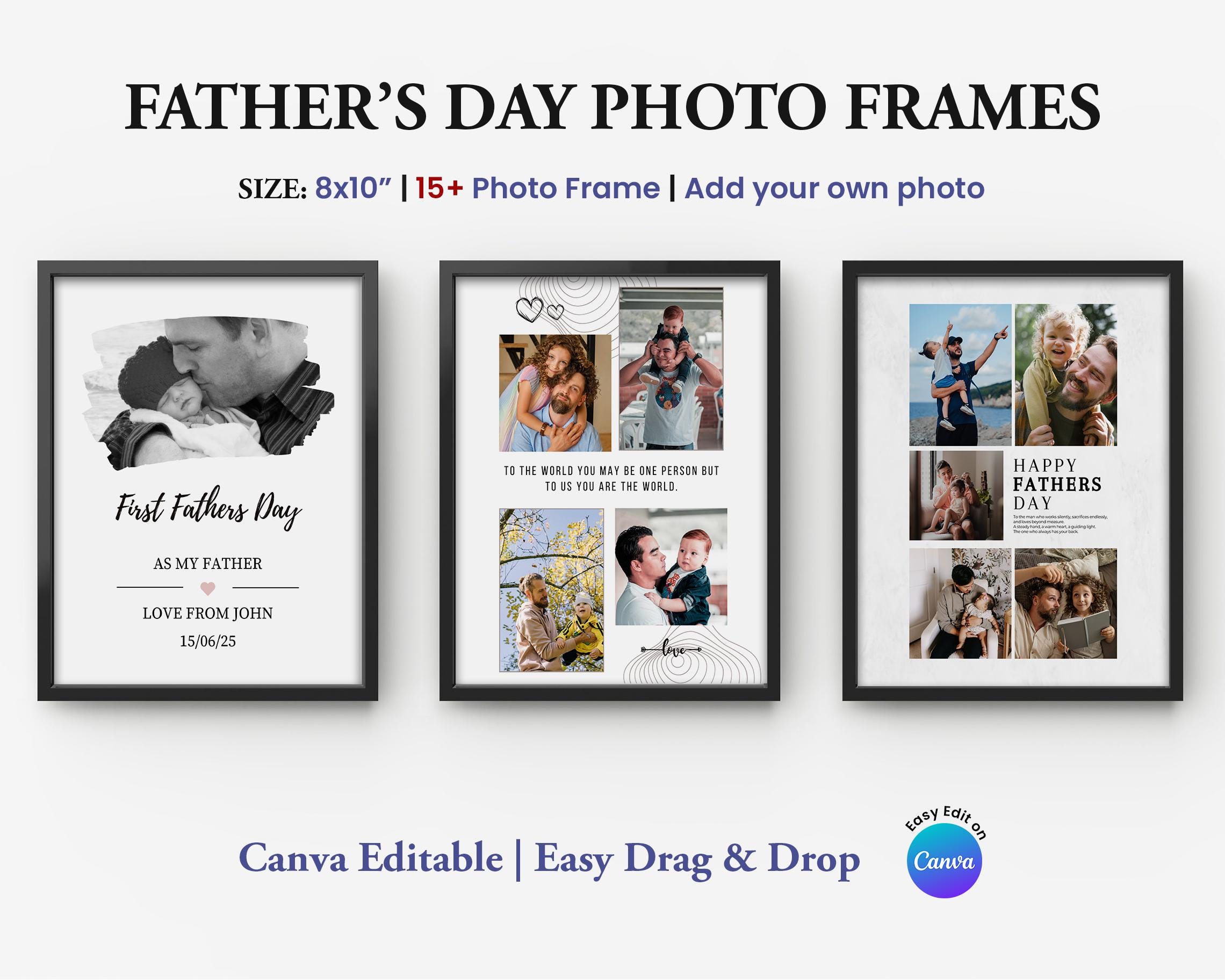 Collage de fotos para el Día del Padre, regalo personalizado para papá ...