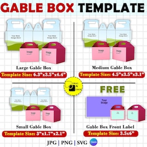 Giebel Box Vorlage Bundle, Giebel Box SVG, Box Vorlage SVG, Party Favor Box, Cricut Schnittdateien, Silhouette Schnittdateien