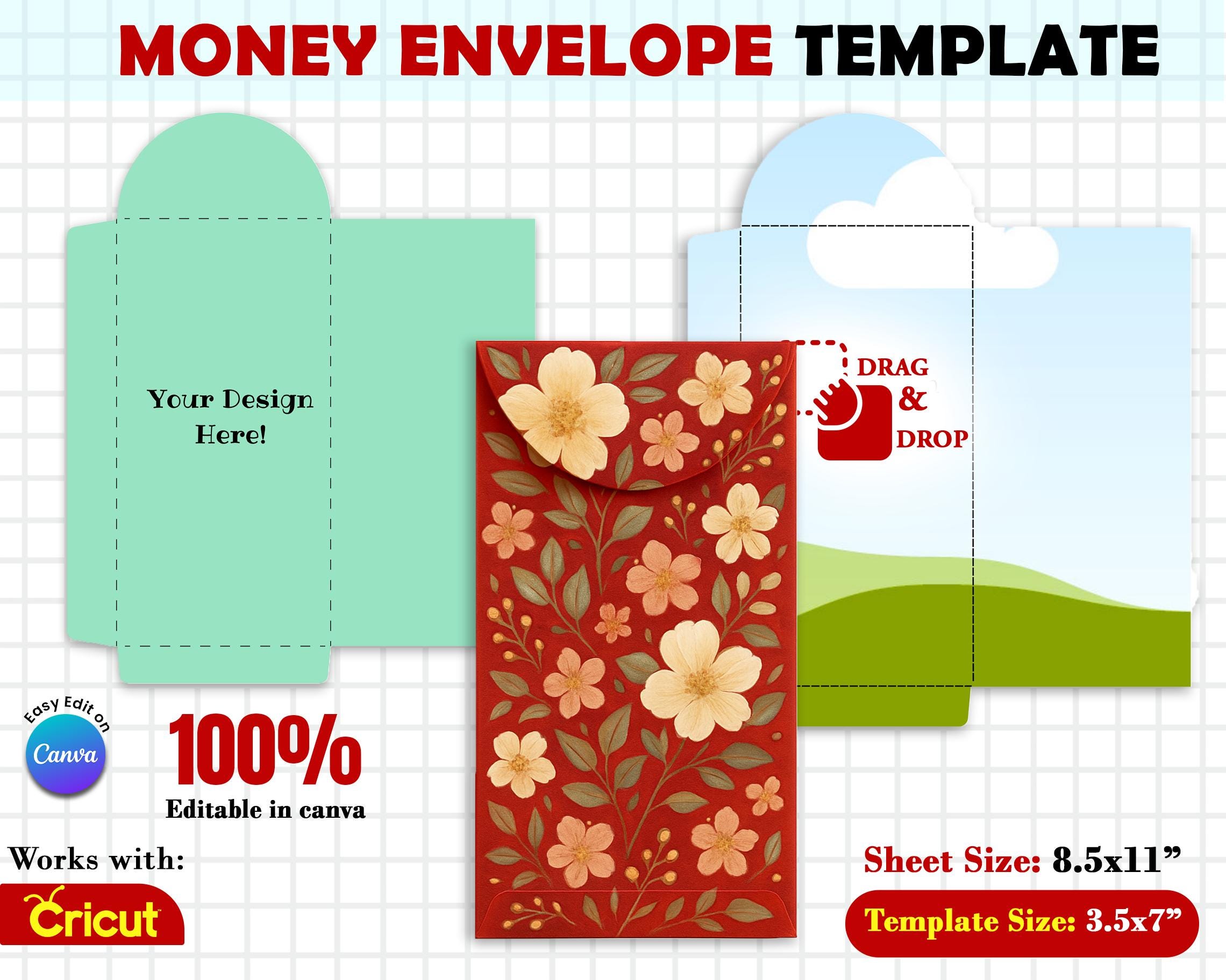 Money Holder, Money Envelope Template, Case Envelope Cut File, SVG ...