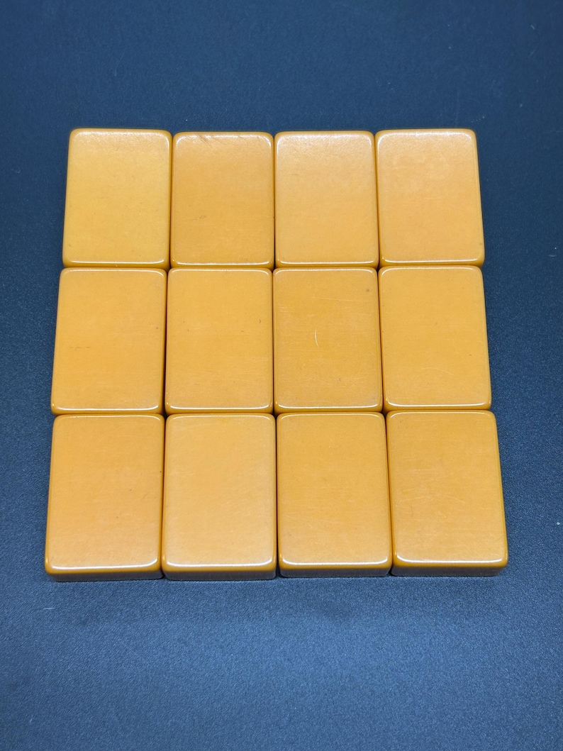 Mahjong Individual Bakelite Plastic Butterscotch Tiles, Six's, #6's bild 2
