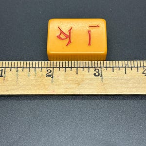Vintage Mahjong Individual Bakelite Plastic Butterscotch Tiles - Ones image 4