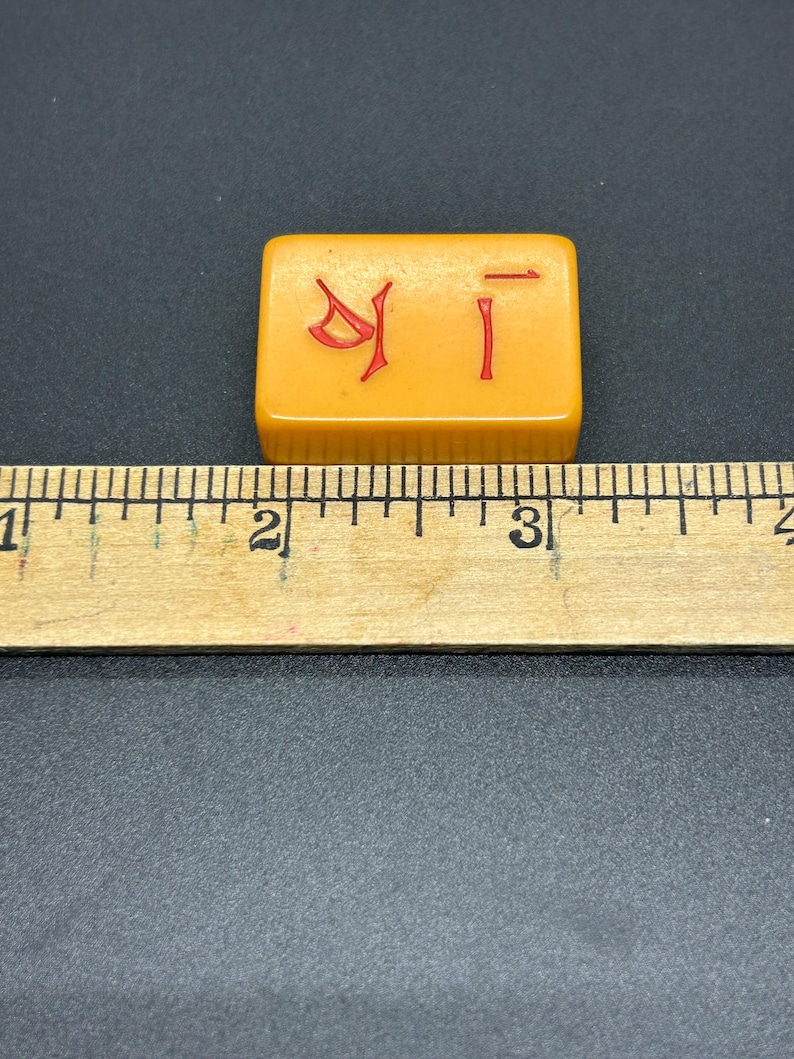 Vintage Mahjong Individual Bakelite Plastic Butterscotch Tiles - Ones image 4