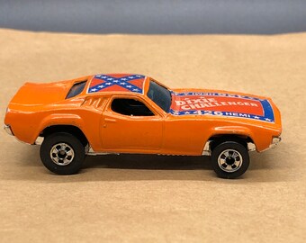 RARE 1970 HOT WHEELS Orange Dodge Dixie Challenger 426 HEMI Car Black Wall  Tires
