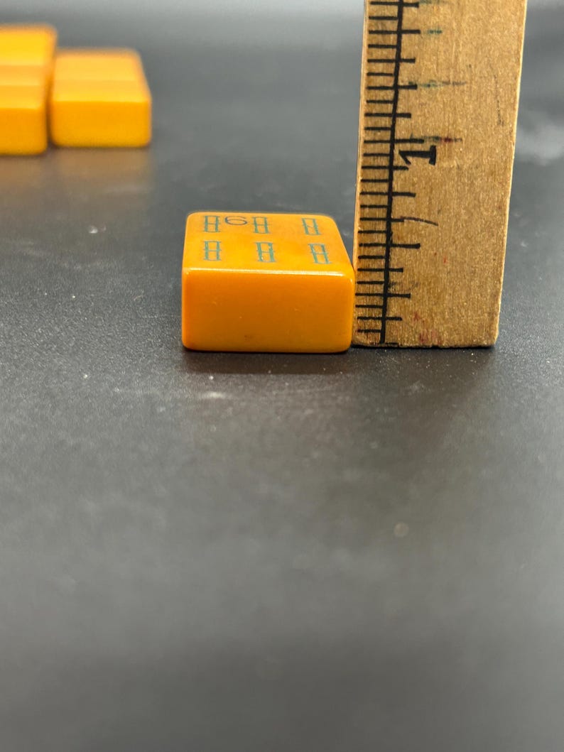 Mahjong Individual Bakelite Plastic Butterscotch Tiles, Six's, #6's bild 5