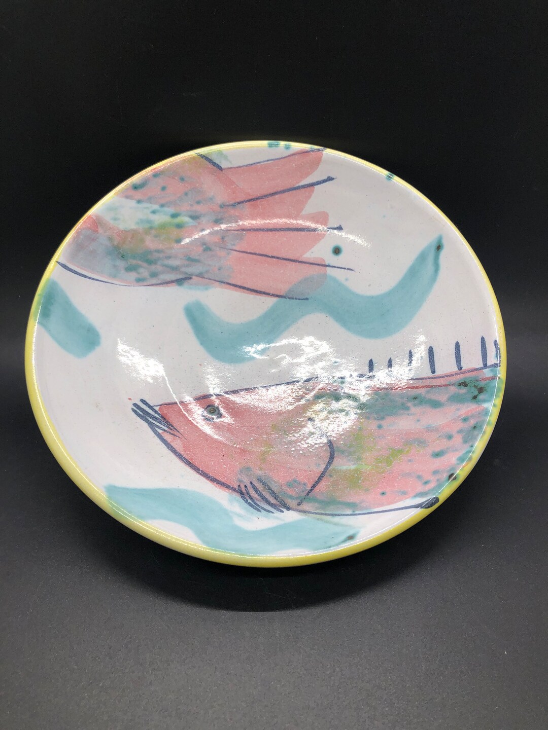 Beautiful Ceramic Pottery Fish Bowl Hand Thrown Pastel Colors - Etsy