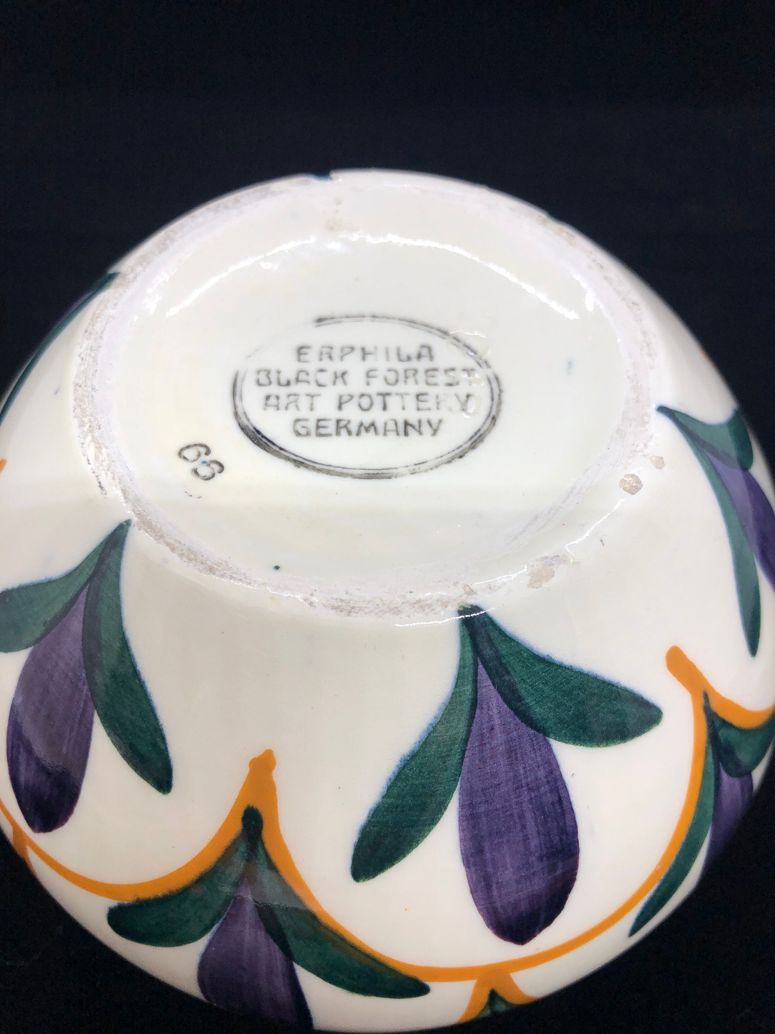 Vintage Art Deco Black Forest Art Pottery Germany Erphila Jar Etsy España