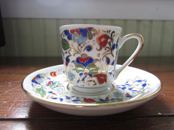 Vintage Demitasse Cup And Saucer Set W Velvet Storage Box Etsy