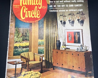 Family Circle Magazine August 1964 Home Decor Todays Furniture Drexel, Kipp Stewart, Thayer Coggins, Milo Baughman