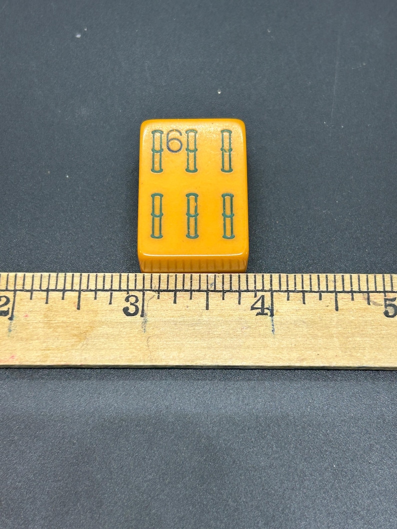 Mahjong Individual Bakelite Plastic Butterscotch Tiles, Six's, #6's bild 4