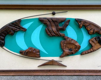 World Map Wall Decor, Mid Century Modern, Tiki Bar, William Westenhaver, Witco Inc, LOCAL PICK UP