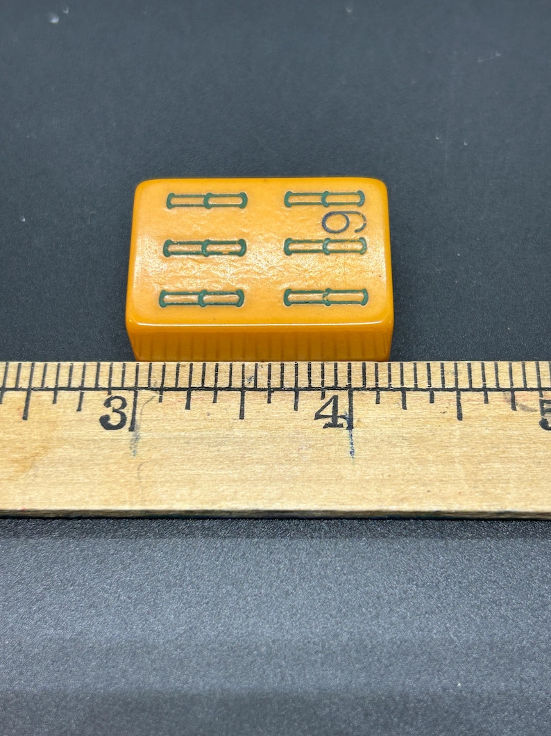 Mahjong Individual Bakelite Plastic Butterscotch Tiles, Six's, #6's bild 3