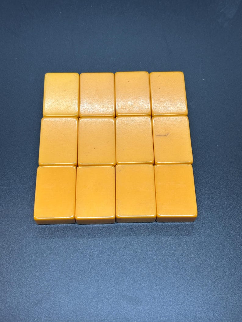 Mahjong Individual Bakelite Plastic Butterscotch Tiles, Eight's, #8's Bild 2