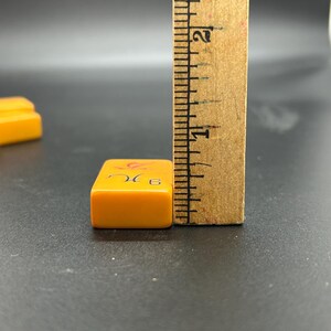 Mahjong Individual Bakelite Plastic Butterscotch Tiles, Nine's, #9's afbeelding 5
