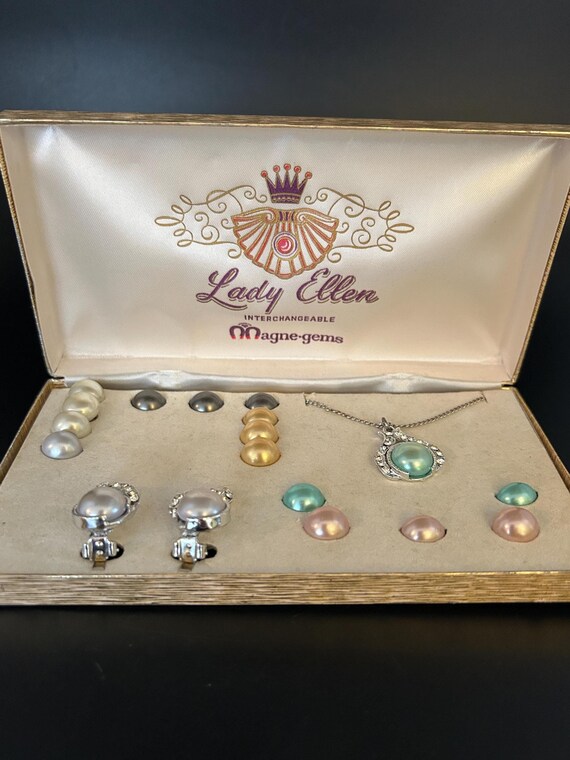 RARE Vintage Jewelry Find Lady Ellen Interchangeable Magne-Gems Henry B. Lederer Invention.