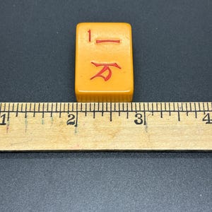 Vintage Mahjong Individual Bakelite Plastic Butterscotch Tiles - Ones image 3