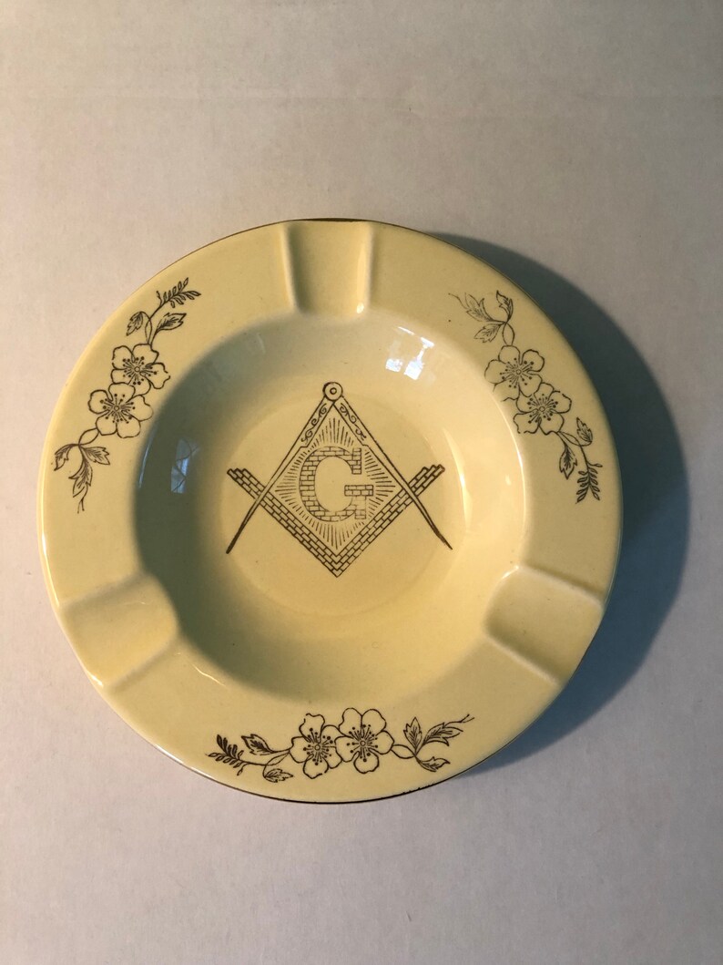 Freemason Vintage Ceramic Ashtray