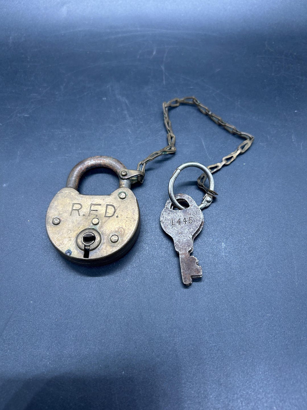 Old Lock Rfd Antique R.F.D Working Lock With Keys and Key Holder Chain - Etsy