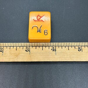 Mahjong Individual Bakelite Plastic Butterscotch Tiles, Nine's, #9's afbeelding 4