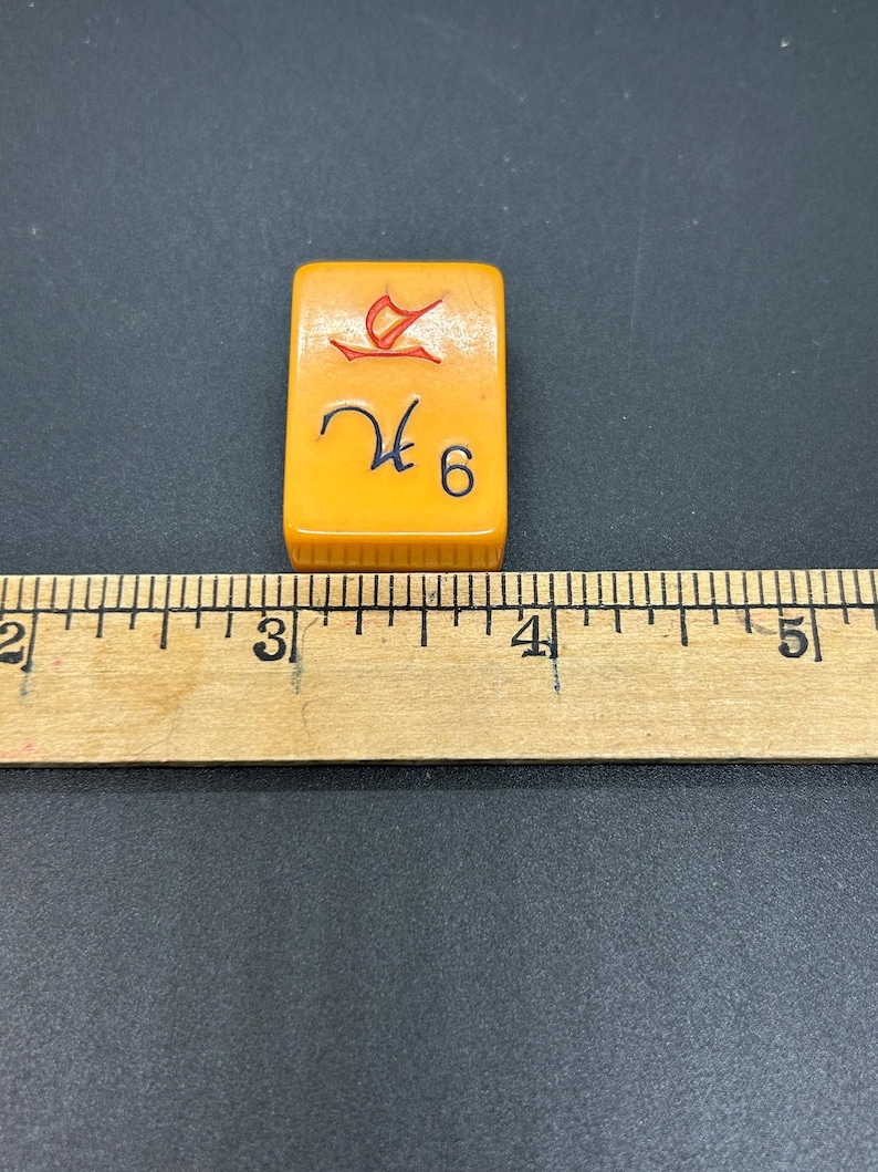 Mahjong Individual Bakelite Plastic Butterscotch Tiles, Nine's, #9's afbeelding 4