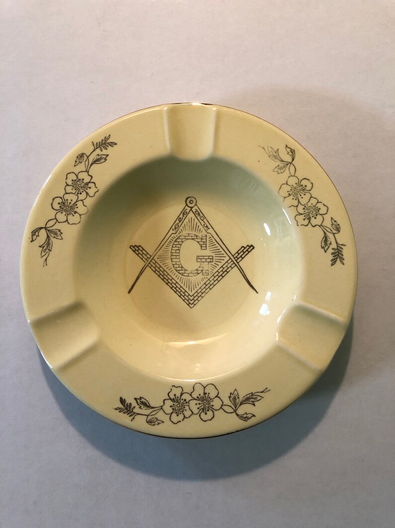 Freemason Vintage Ceramic Ashtray