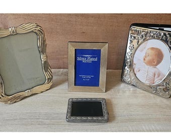 Vintage Silver Plated Job Lot of 4 Large Standing Portrait Photo Frames