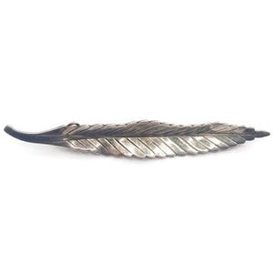 Vintage Anton Michelsen Sterling Silver Leaf Brooch: 1950s Danish Modernist Pin (4.8g)