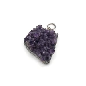 Vintage Mounted Raw Purple Natural Amethyst Pendant